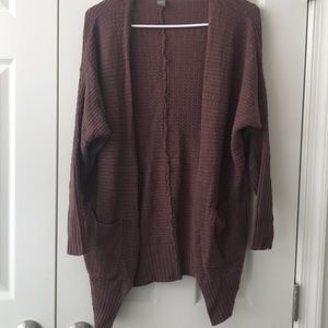 Ribbed Open Front Pocket Cardigan